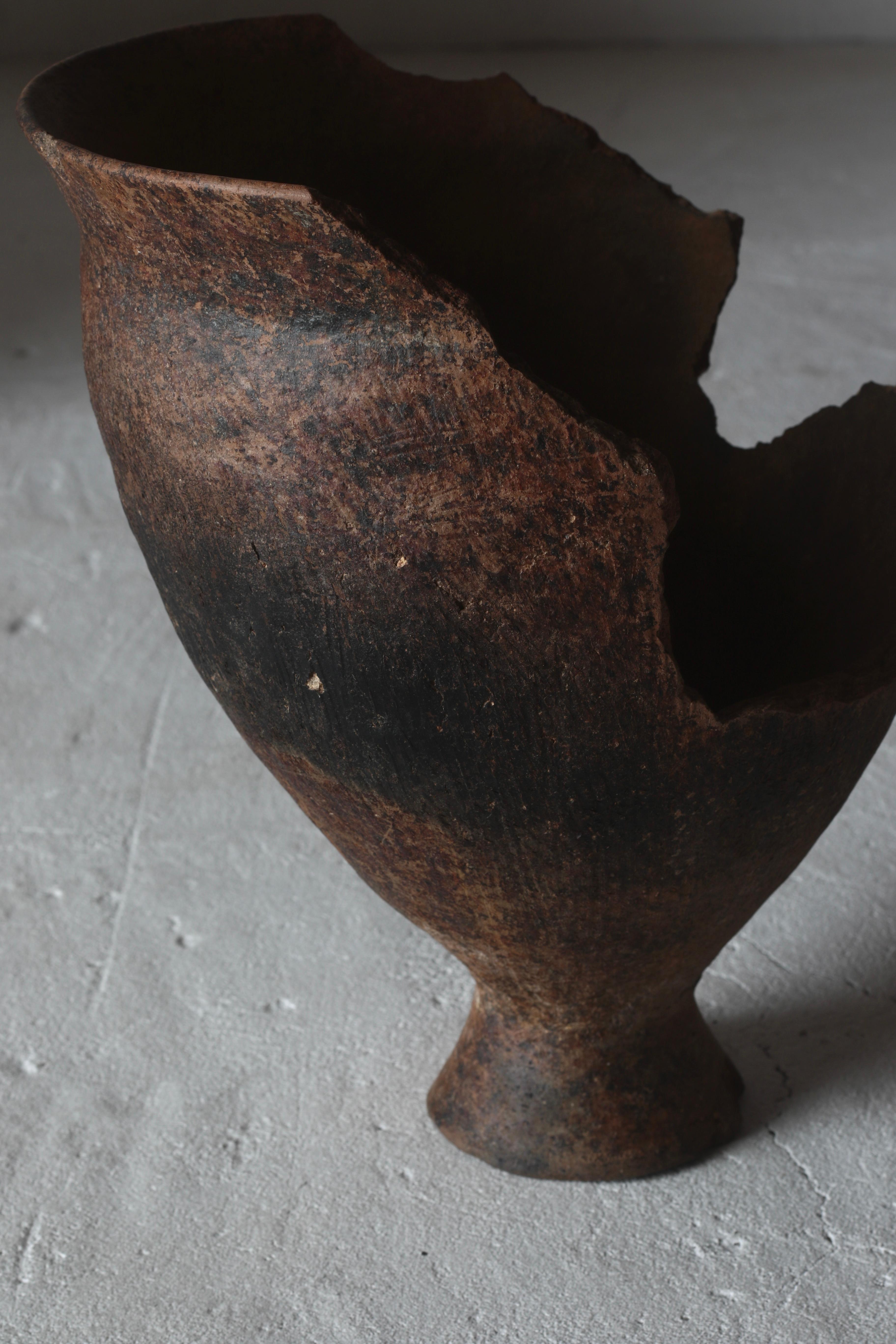 Antico vaso giapponese in terracotta / Oggetto vaso / Periodo Yayoi Wabi-Sabi 4