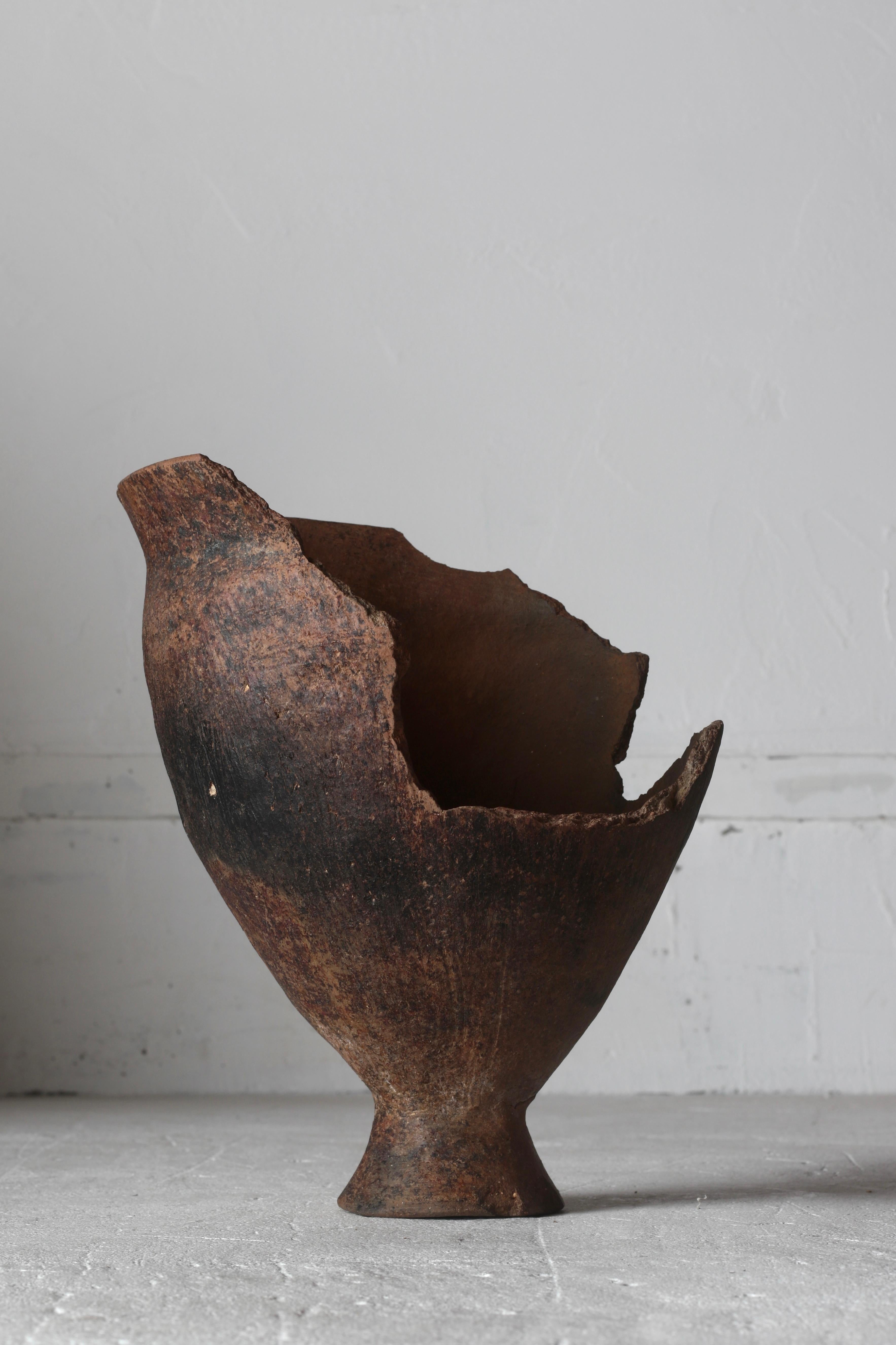 Antico vaso giapponese in terracotta / Oggetto vaso / Periodo Yayoi Wabi-Sabi 6