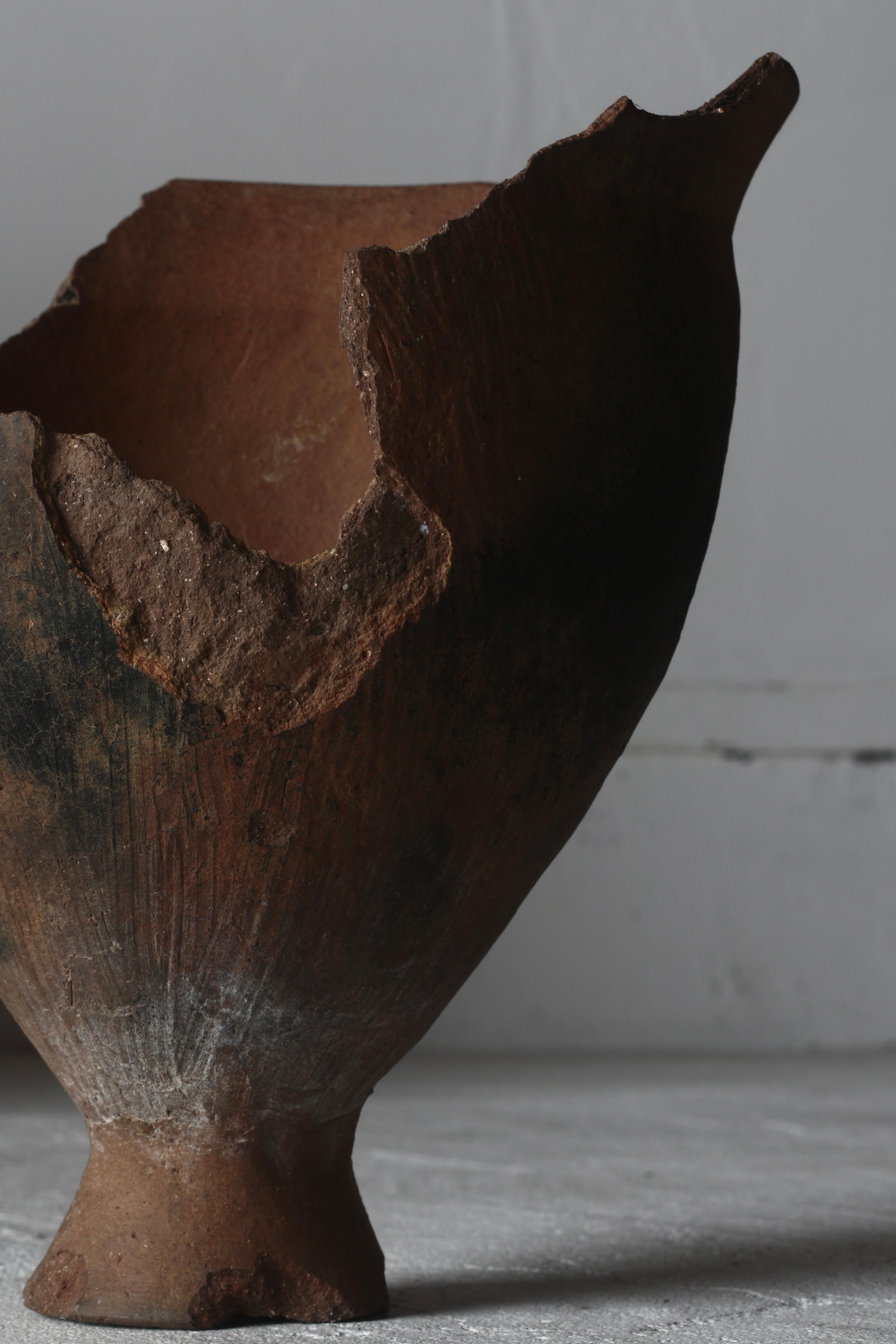 Altro Antico vaso giapponese in terracotta / Oggetto vaso / Periodo Yayoi Wabi-Sabi