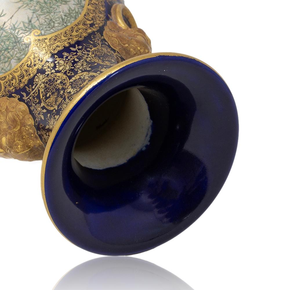 XIXe siècle Vase japonais ancien en faïence Satsuma de Kinkozan Période Meiji en vente