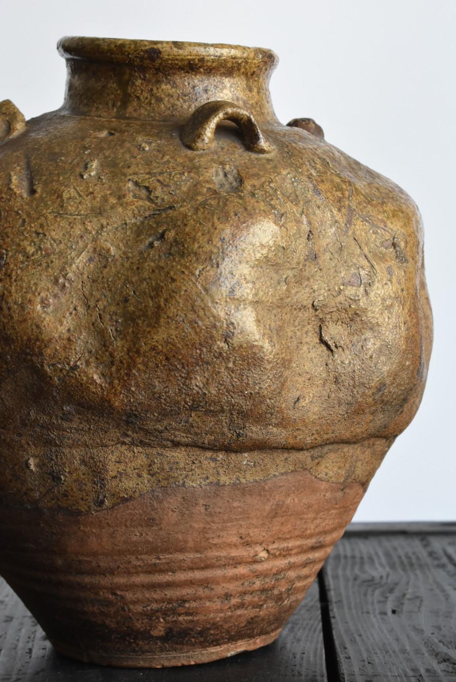 Japanese Antique Earthenware Wabi Sabi Jar / 1616-1868 / Edo Period 5