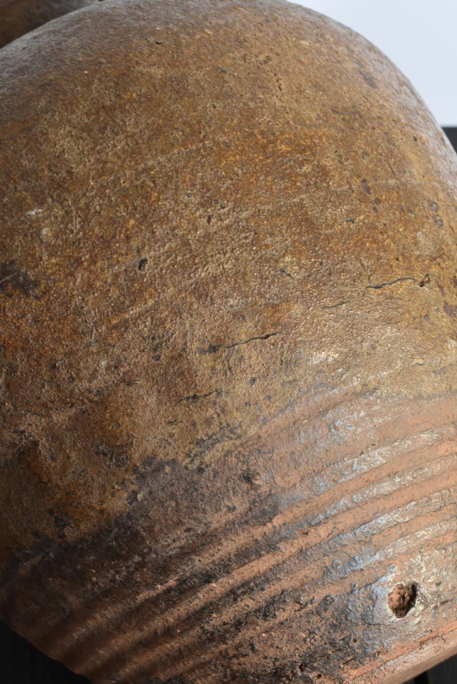 Japanese Antique Earthenware Wabi Sabi Jar / 1616-1868 / Edo Period 8