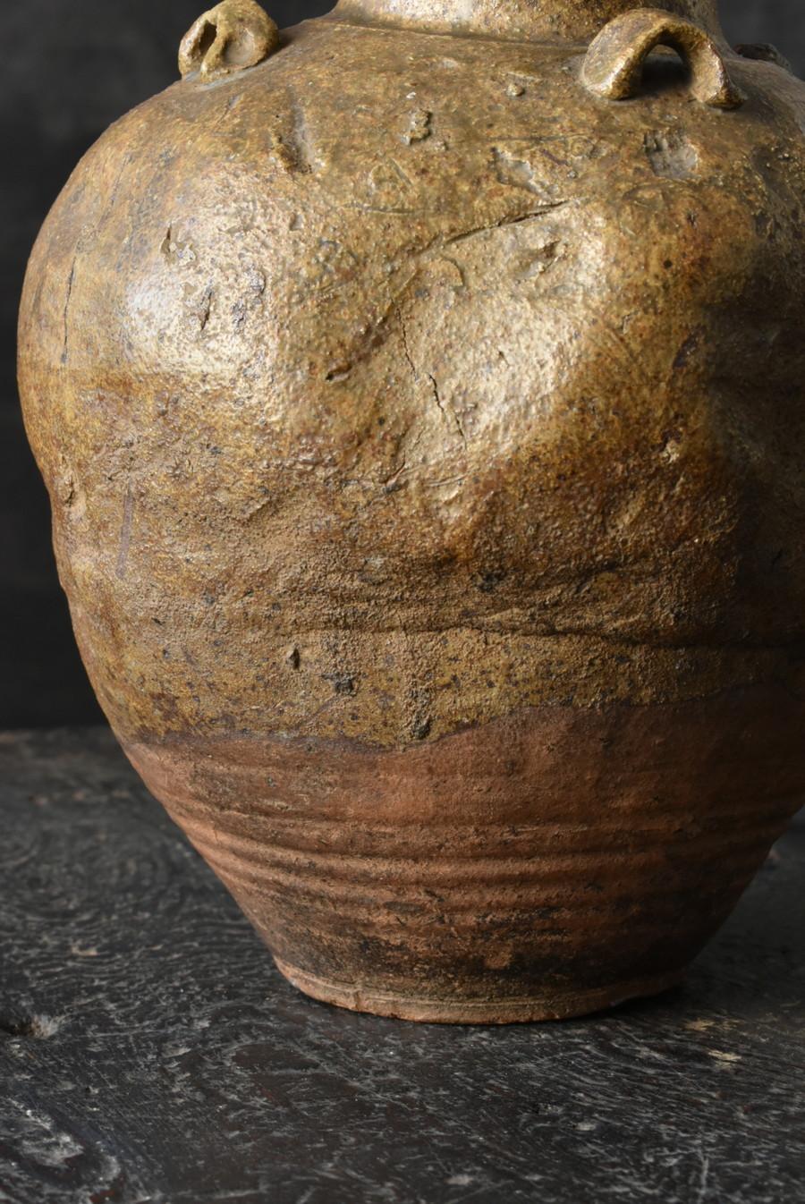 Japanese Antique Earthenware Wabi Sabi Jar / 1616-1868 / Edo Period 1