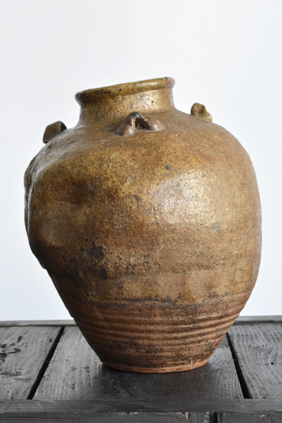 Japanese Antique Earthenware Wabi Sabi Jar / 1616-1868 / Edo Period 2
