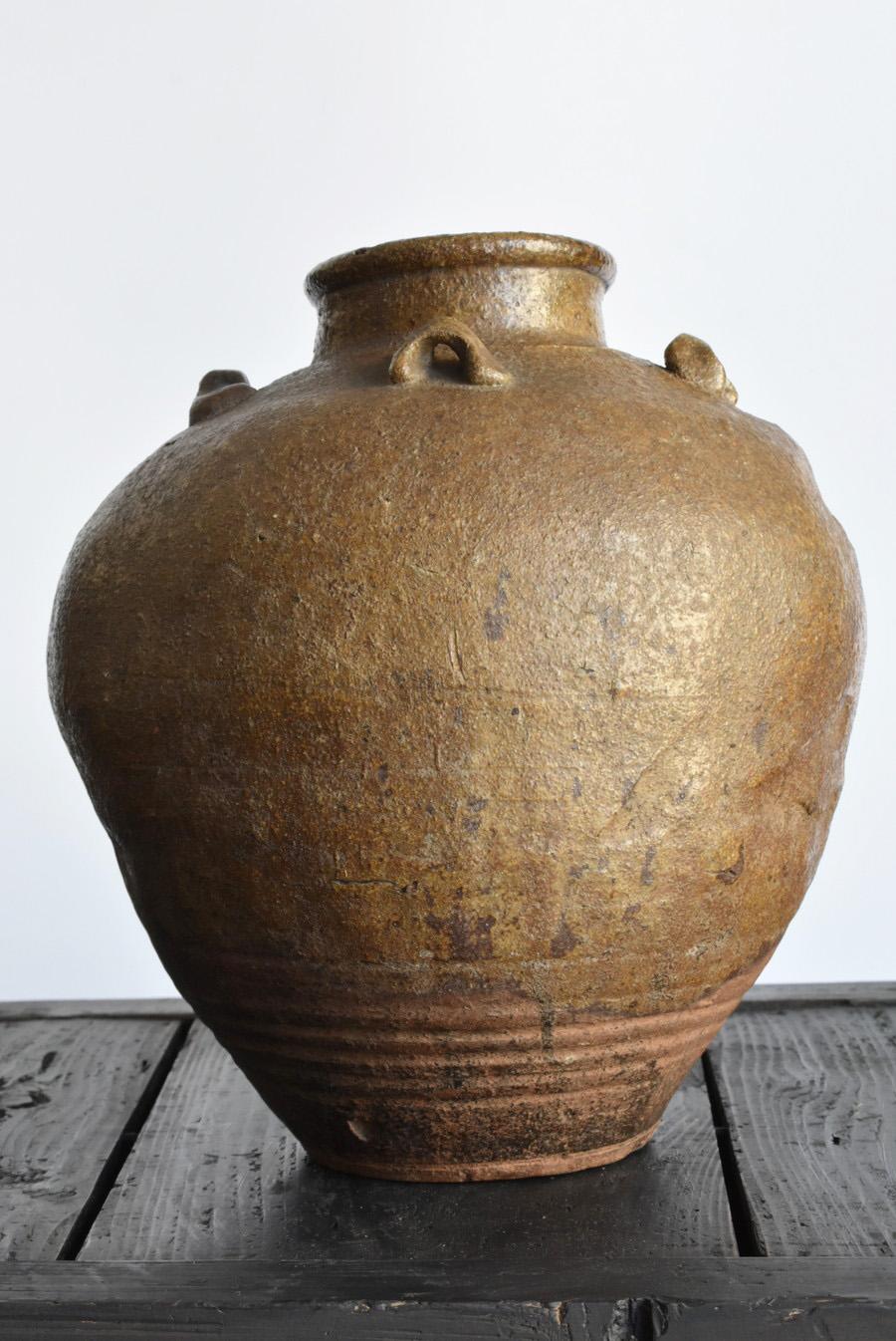 Japanese Antique Earthenware Wabi Sabi Jar / 1616-1868 / Edo Period 3