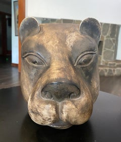 Japanese Antique Edo Meiji Noh Theater Badger Racoon Dog Tanuki Mujina Mask