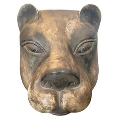 Japanese Antique Edo Meiji Noh Theater Badger Racoon Dog Tanuki Mujina Mask