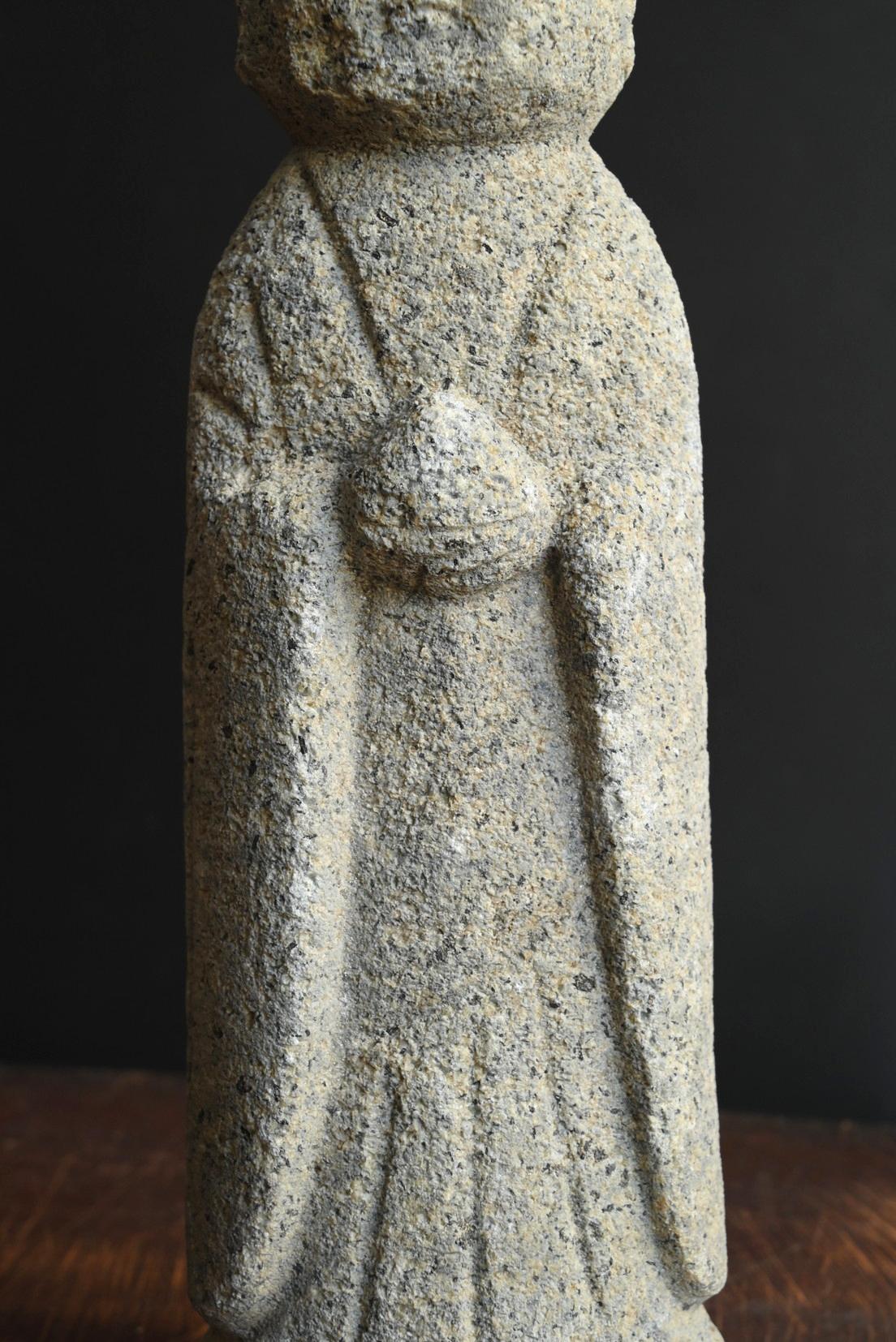 Antico Buddha di pietra giapponese del periodo Edo / XIX secolo / Ornamento da giardino in vendita 4
