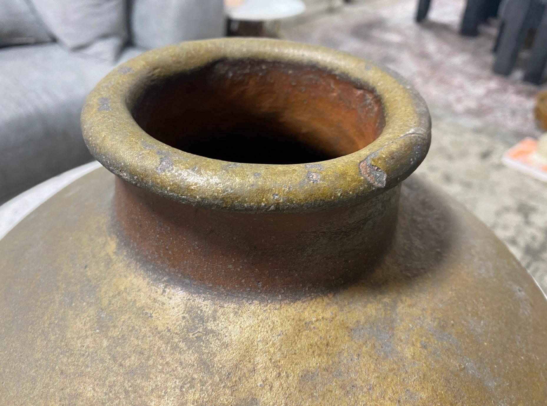 Japanese Antique Edo Wabi-Sabi Bizen Ware Large Art Pottery Jar Tsubo Pot Vase 5