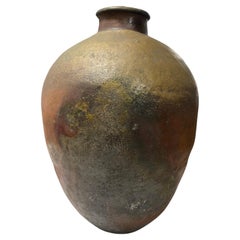Japanese Antique Edo Wabi-Sabi Bizen Ware Large Art Pottery Jar Tsubo Pot Vase