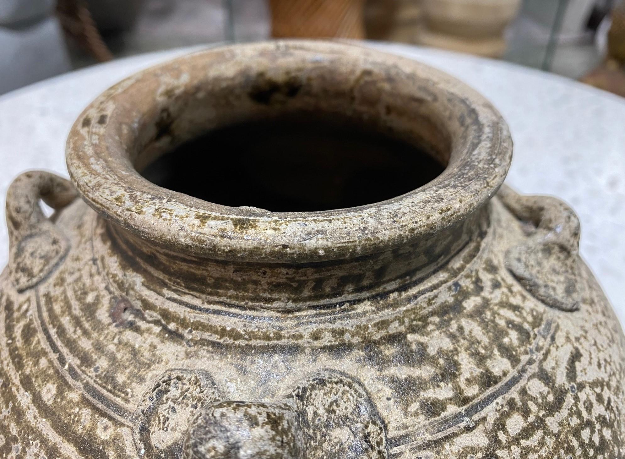 Japanese Antique Edo Wabi-Sabi Shigaraki Tamba Tanba Art Pottery Jar Tsubo Vase For Sale 5