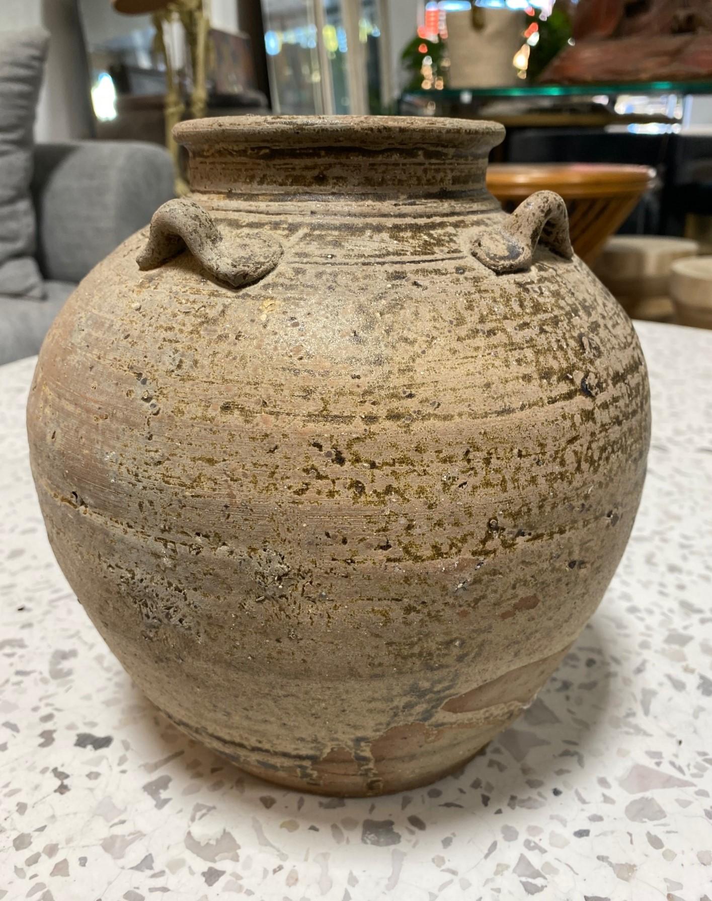 Japanese Antique Edo Wabi-Sabi Shigaraki Tamba Tanba Art Pottery Jar Tsubo Vase For Sale 1