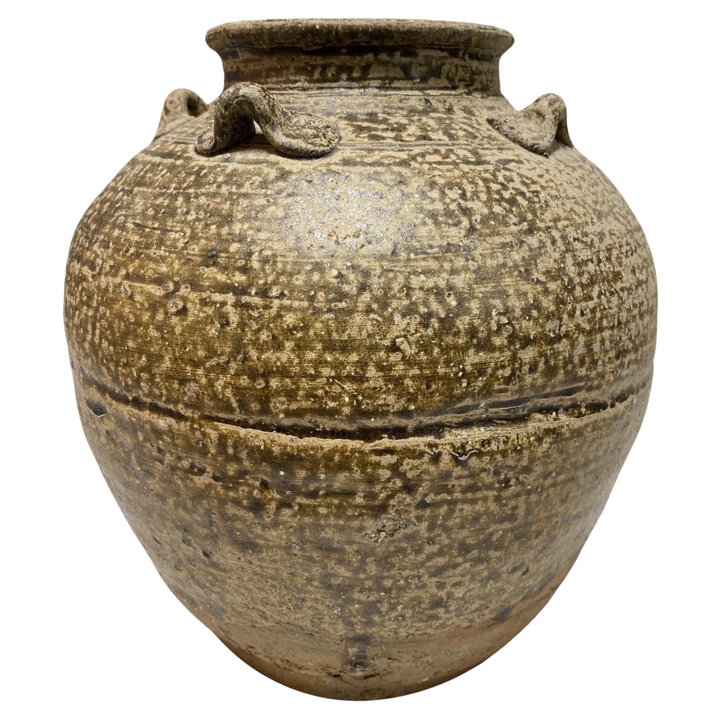 Vase japonais ancien Edo Wabi-Sabi Shigaraki Tamba Tanba Art Pottery Jar Tsubo Vase