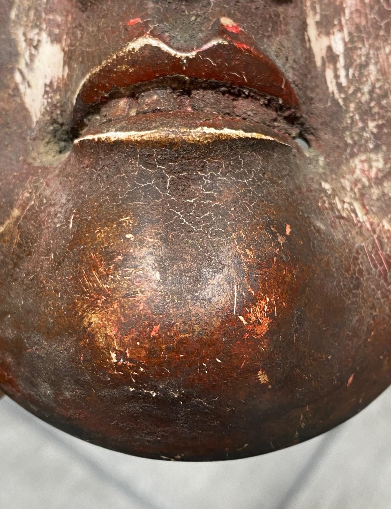 Japanese Antique Edo Wood Noh Theater Omi-Onna Ko-Omote Koomote Mask, 1700s For Sale 14