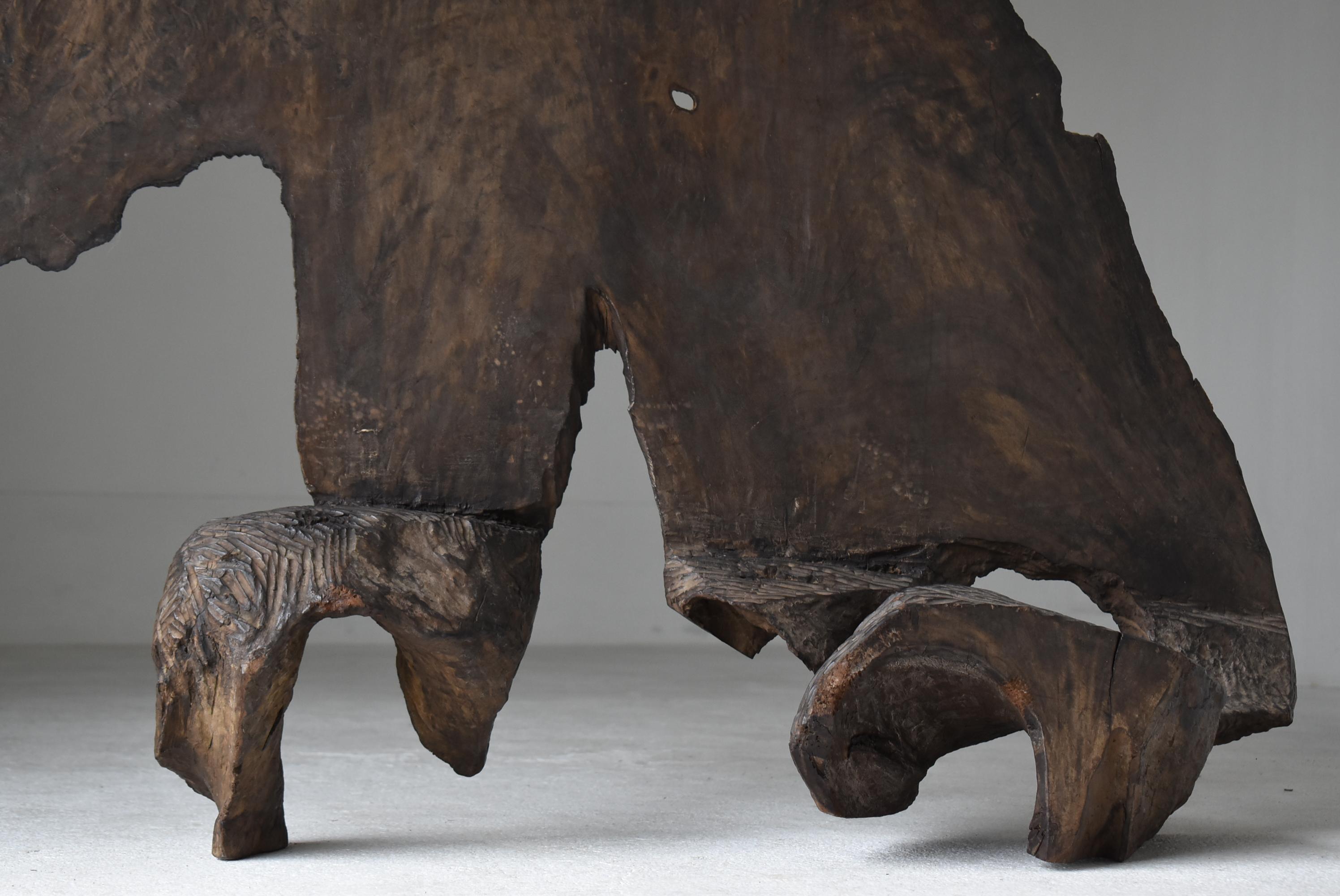 20ième siècle Cloison japonaise ancienne en bois en forme d'éléphant 1900s-1940s / Objects fors Wabi Sabi en vente