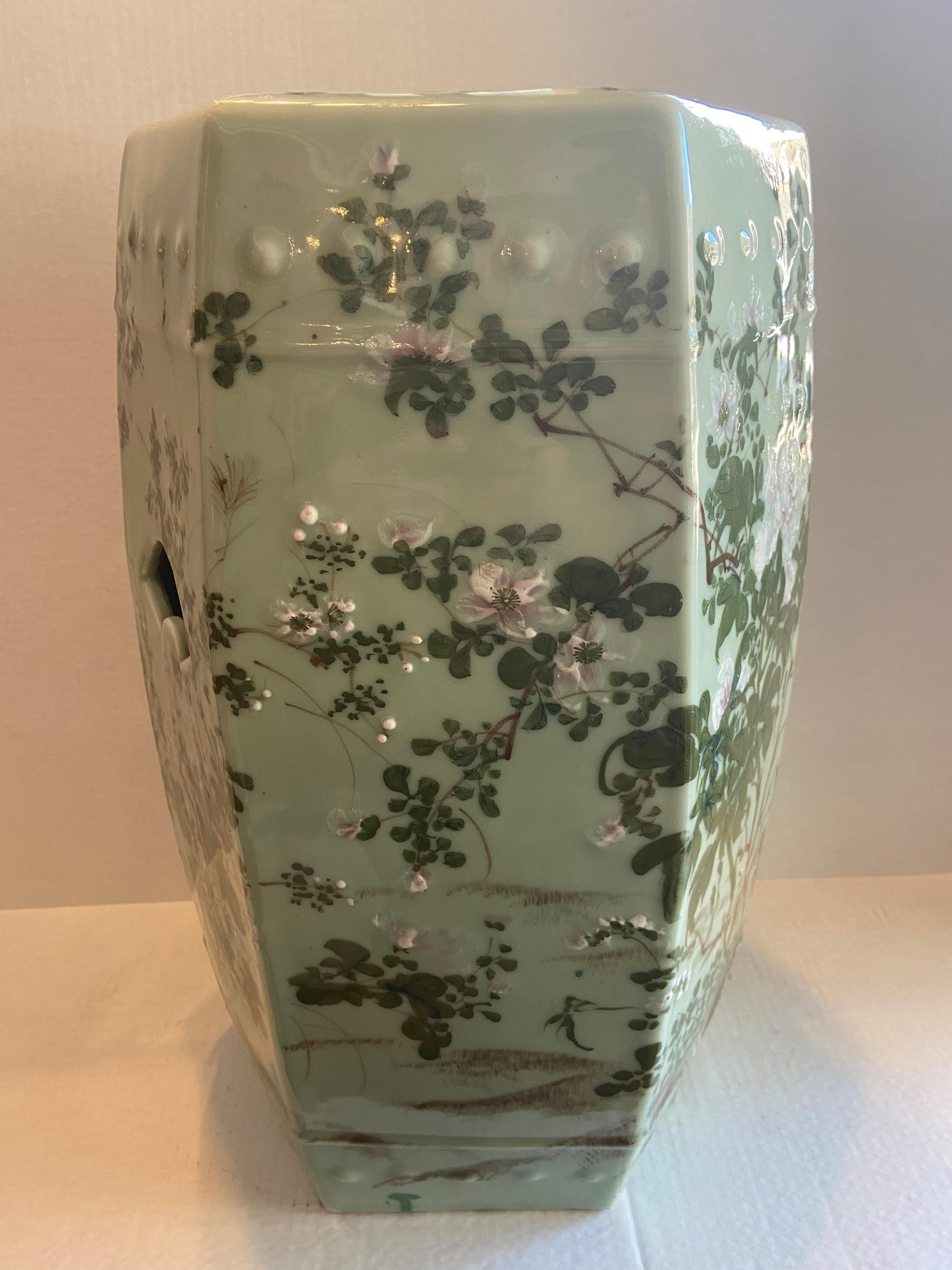 Chinese Japanese Antique Enameled Porcelain Garden Stool