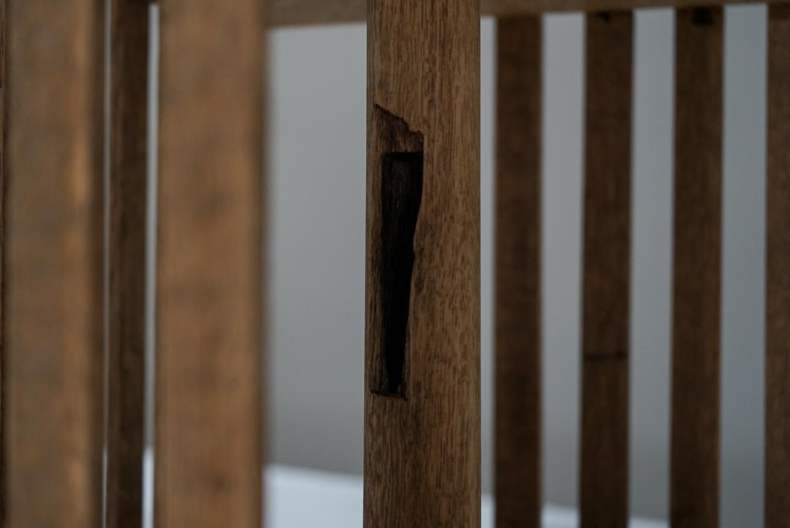 Expositor Antiguo Japonés Madera de roble Japandi en venta 2