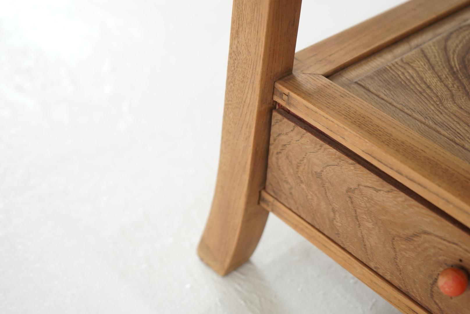 20th Century Japanese Antique Exhibition Stand Zelkova Wood 1930s Wabi-Sabi Side Table For Sale