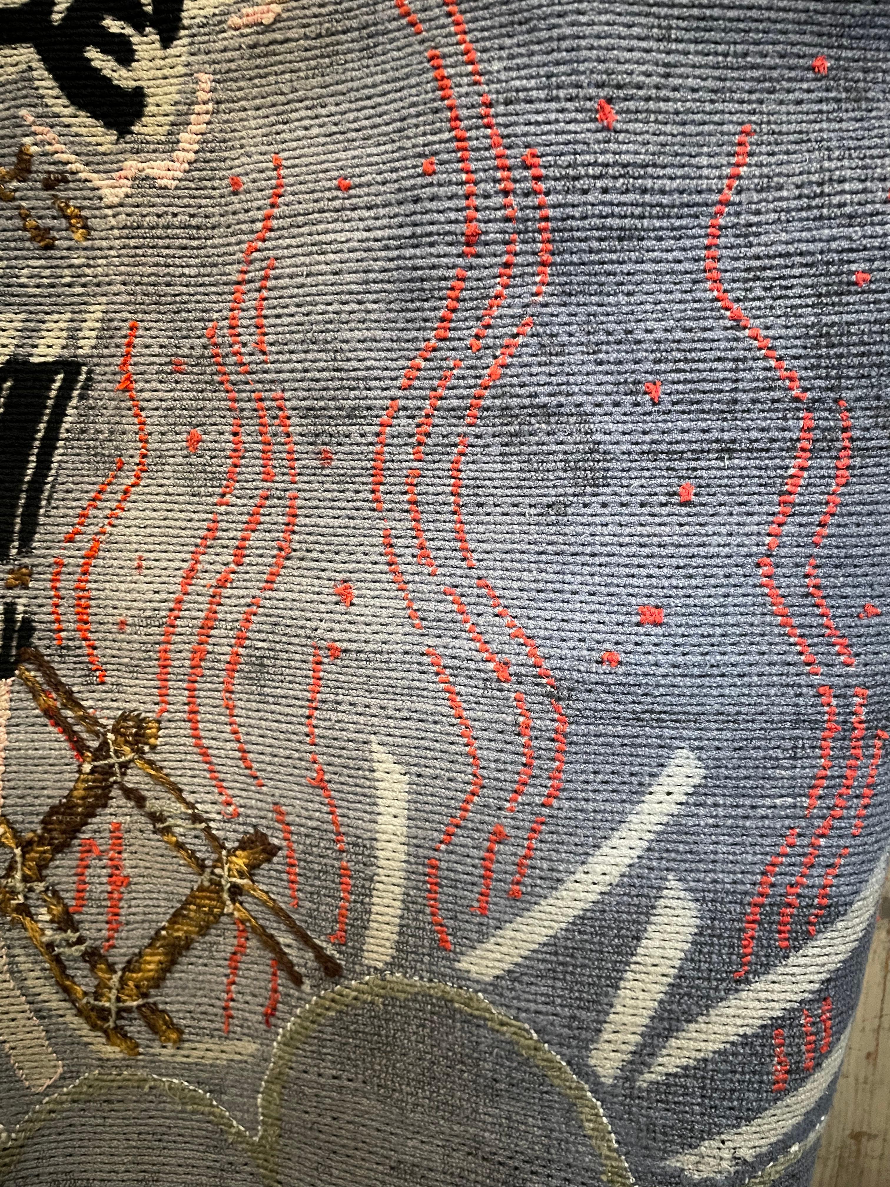 Japanese Antique Fire Fighter Sashiko Banten Oyodocho Reversible 1950s For Sale 11