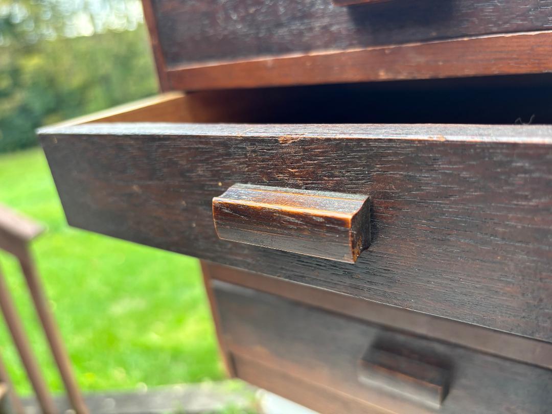 Japanese Antique Five Drawer Small Treasures Tansu Cabinet 4