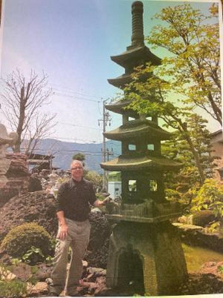 Now available for a showing appointment.  Call us for details.

For the finest garden- a spiritual representation of five earthly and celestial elements. 

Japan, a monumental antique stone pagoda tower that is five meters about 180” tall, hand