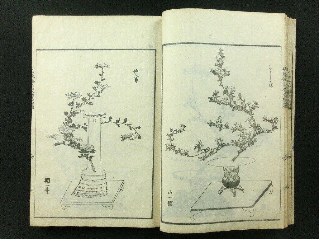 Paper Japanese Antique Flower Arranging Ikebana Book 1812