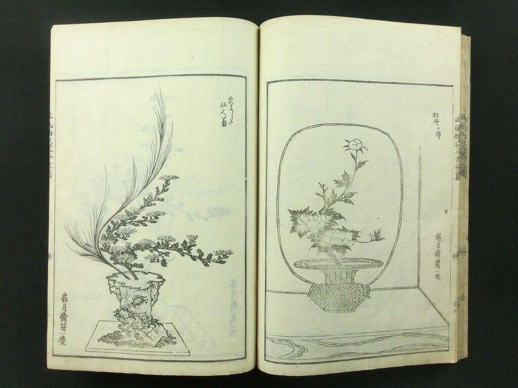 Japanese Antique Flower Arranging Ikebana Book 1812 5