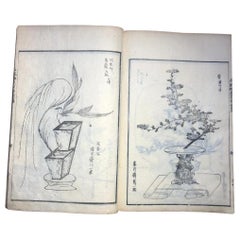 Japanisches antikes Blumenarrangement Ikebana Buch 1812