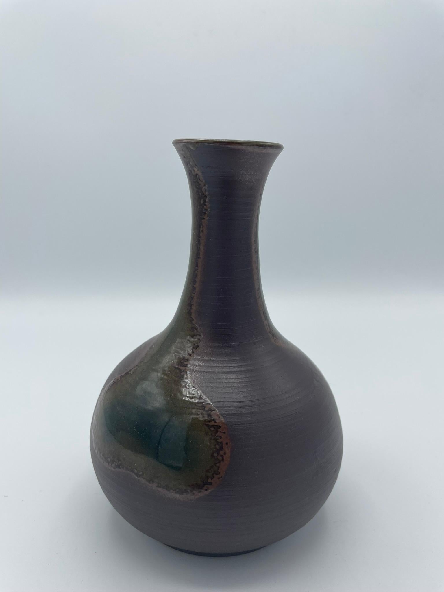 Japanese Antique Flower Vase Tokoname Ware 1970s In Good Condition For Sale In Paris, FR
