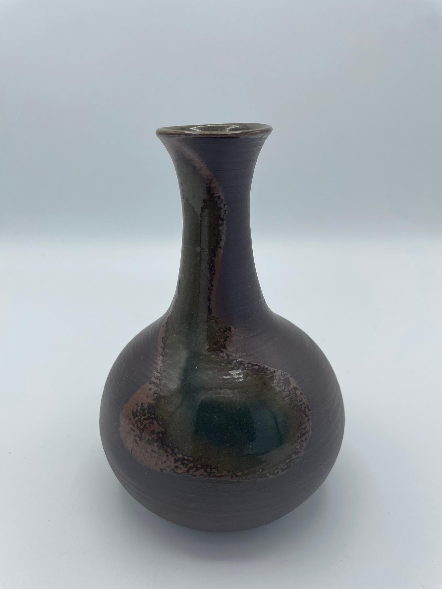 Japanese Antique Flower Vase Tokoname Ware 1970s For Sale 2