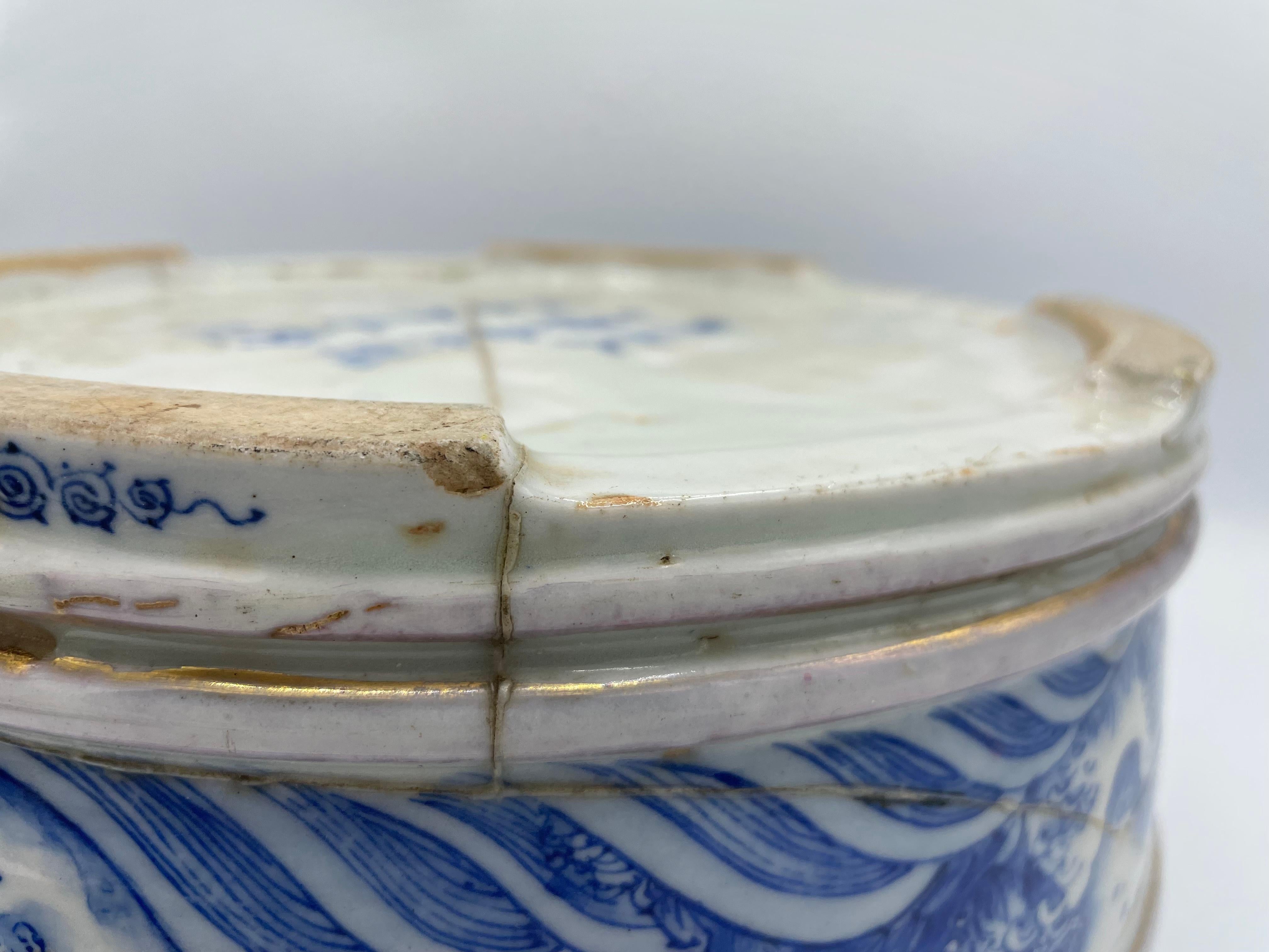 Japanische antike japanische Blumentöpfe/Schale 1800er Jahre Edo-Ära/ Kintsugi 7