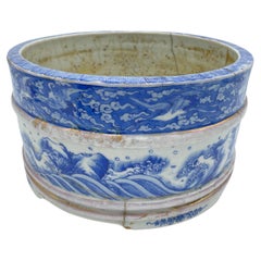 Japanese Antique Flowerpot/Bowl 1800s Edo Era/ Kintsugi