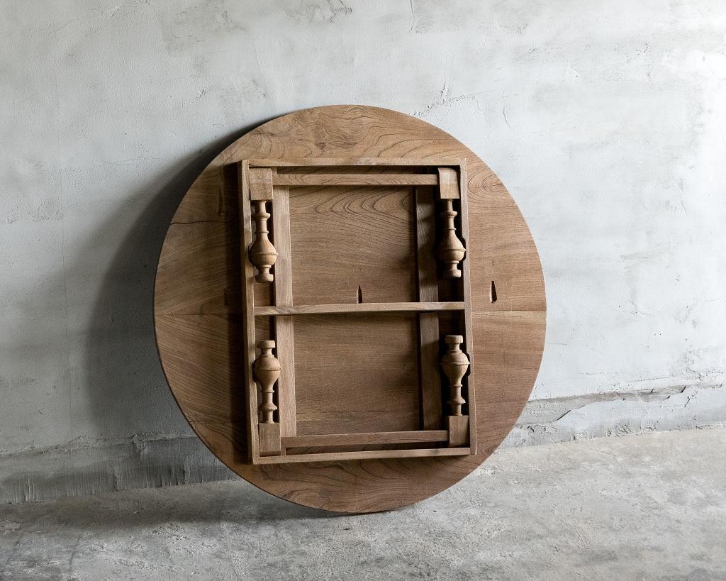 Table basse ronde pliante japonaise 