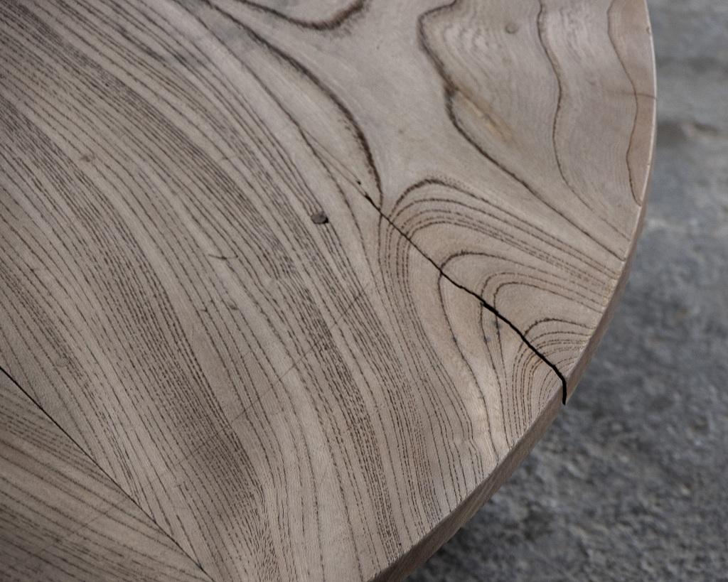 Bois Table basse ronde pliante japonaise 