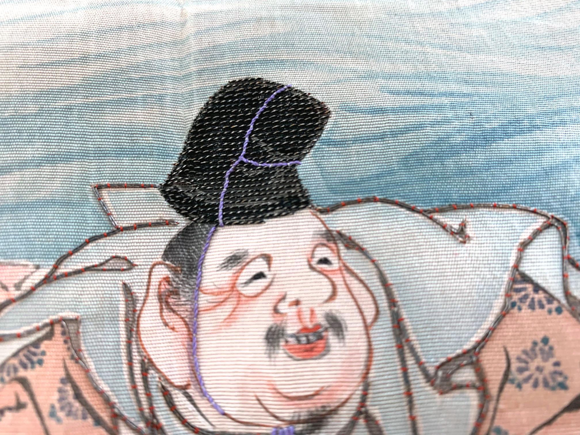 20th Century Japanese Antique Fukusa Textile Art Meiji Period For Sale