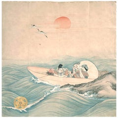 Japanese Antique Fukusa Textile Art Meiji Period