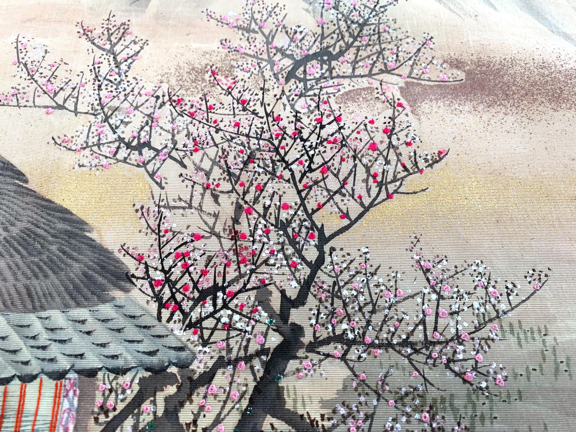 Japanese Antique Fukusa Textile Art Meiji Period For Sale 4