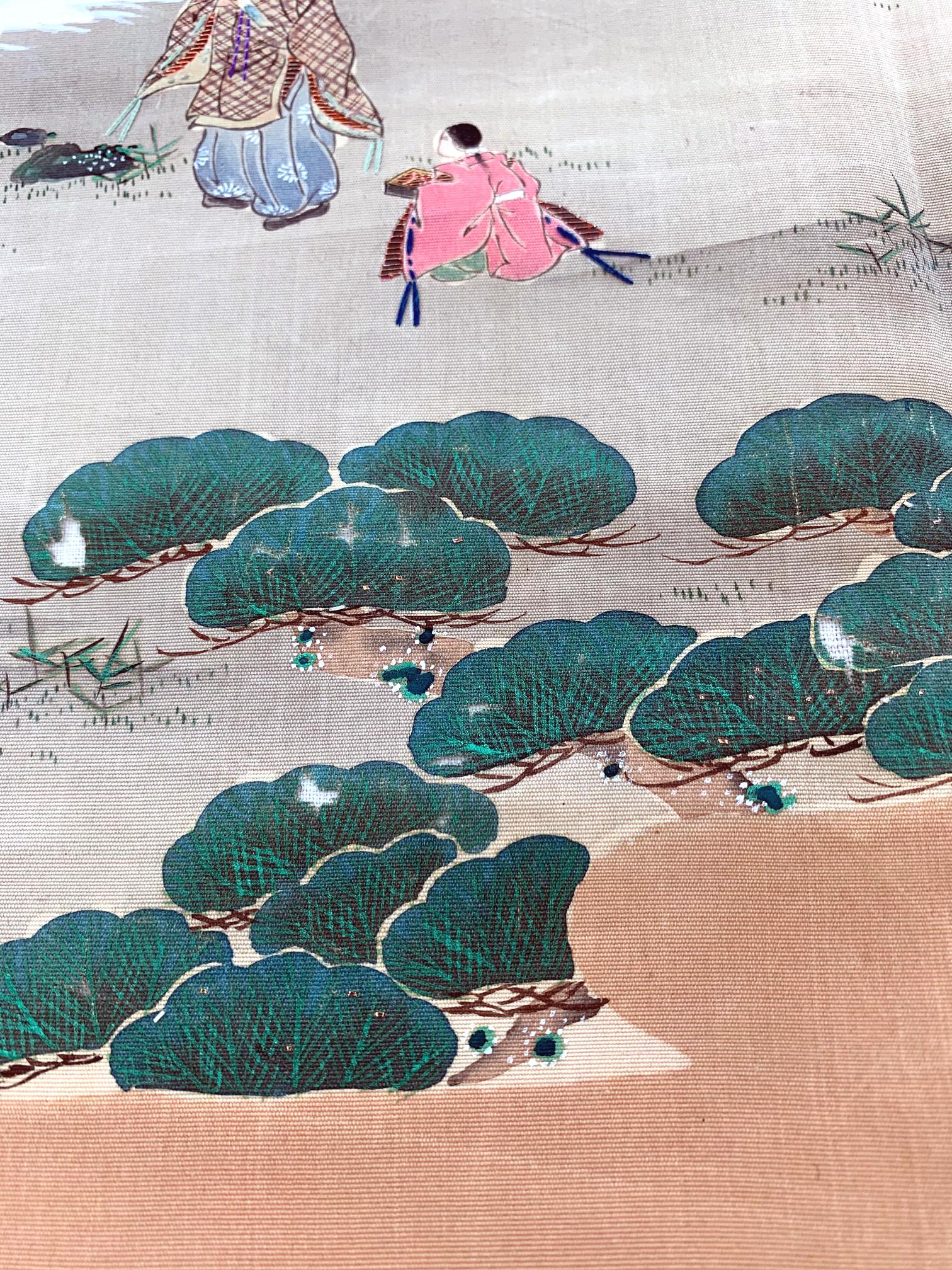 Japanese Antique Fukusa Textile Art Meiji Period 7