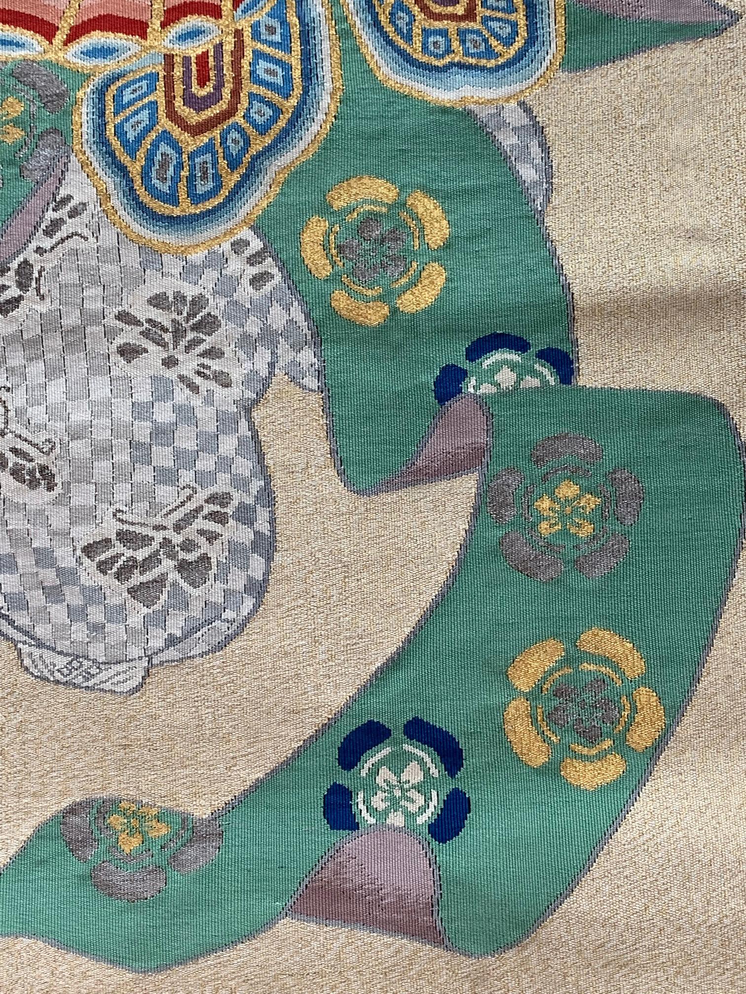 Japanese Antique Fukusa Textile Art Meiji Period In Good Condition In Atlanta, GA