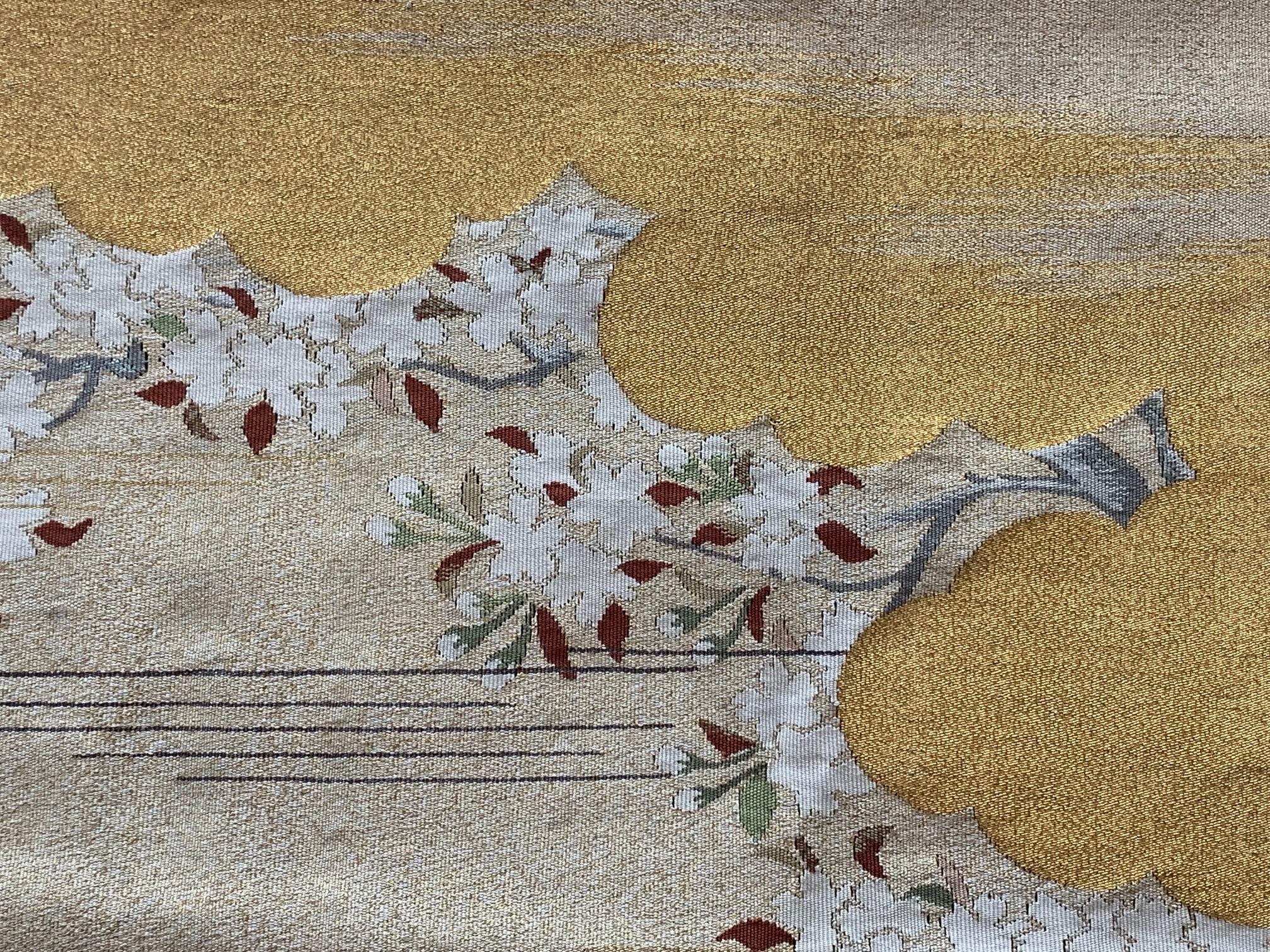 Silk Japanese Antique Fukusa Textile Art Meiji Period