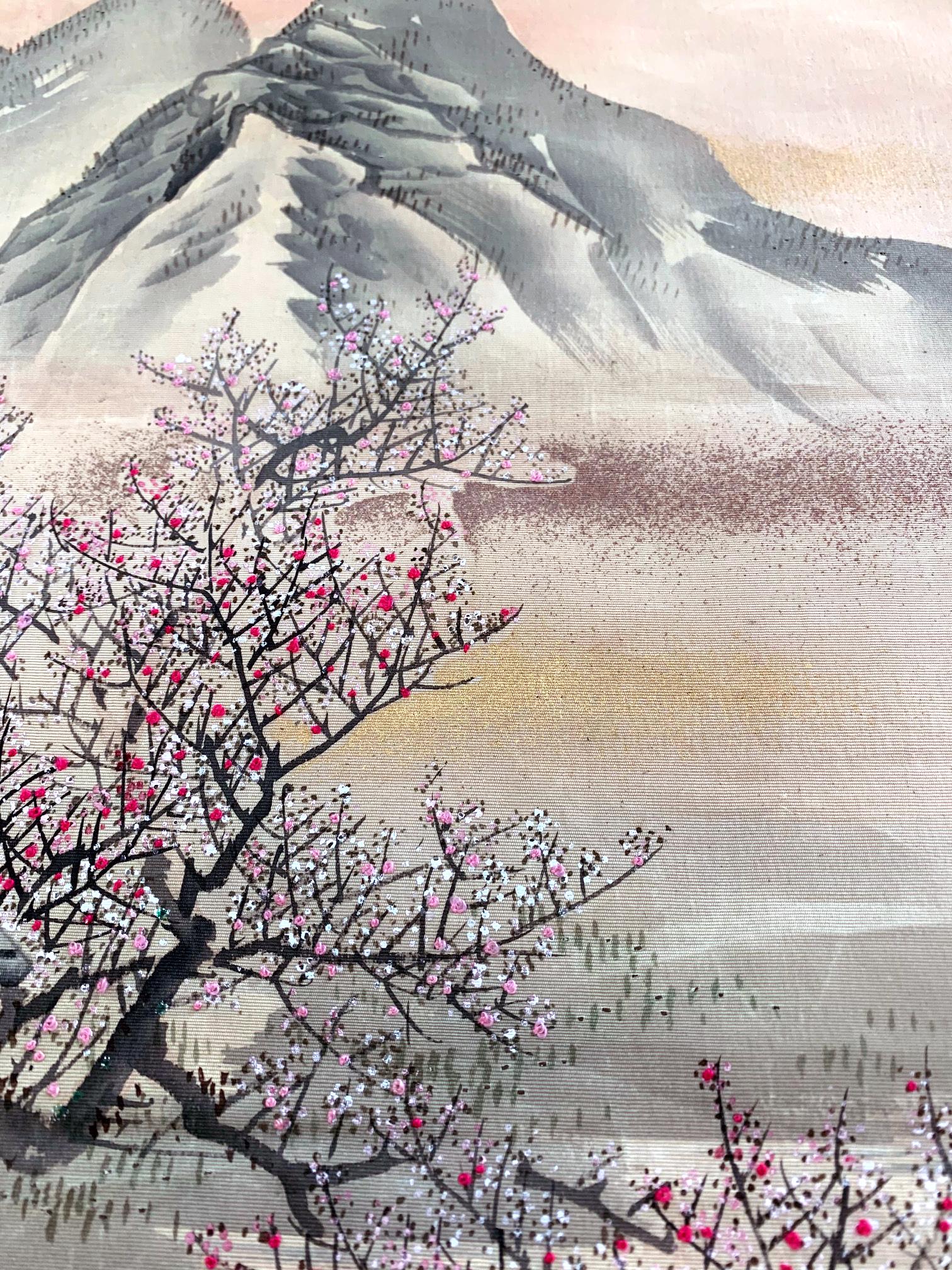Soie Art textile japonais ancien Fukusa Période Meiji en vente