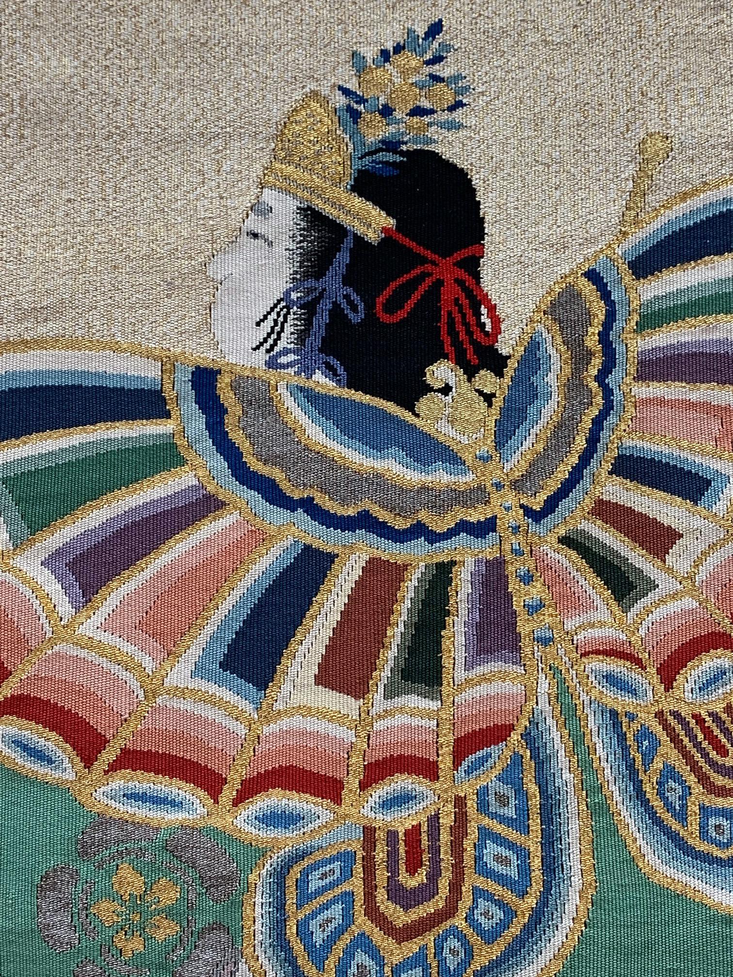Japanese Antique Fukusa Textile Art Meiji Period 2
