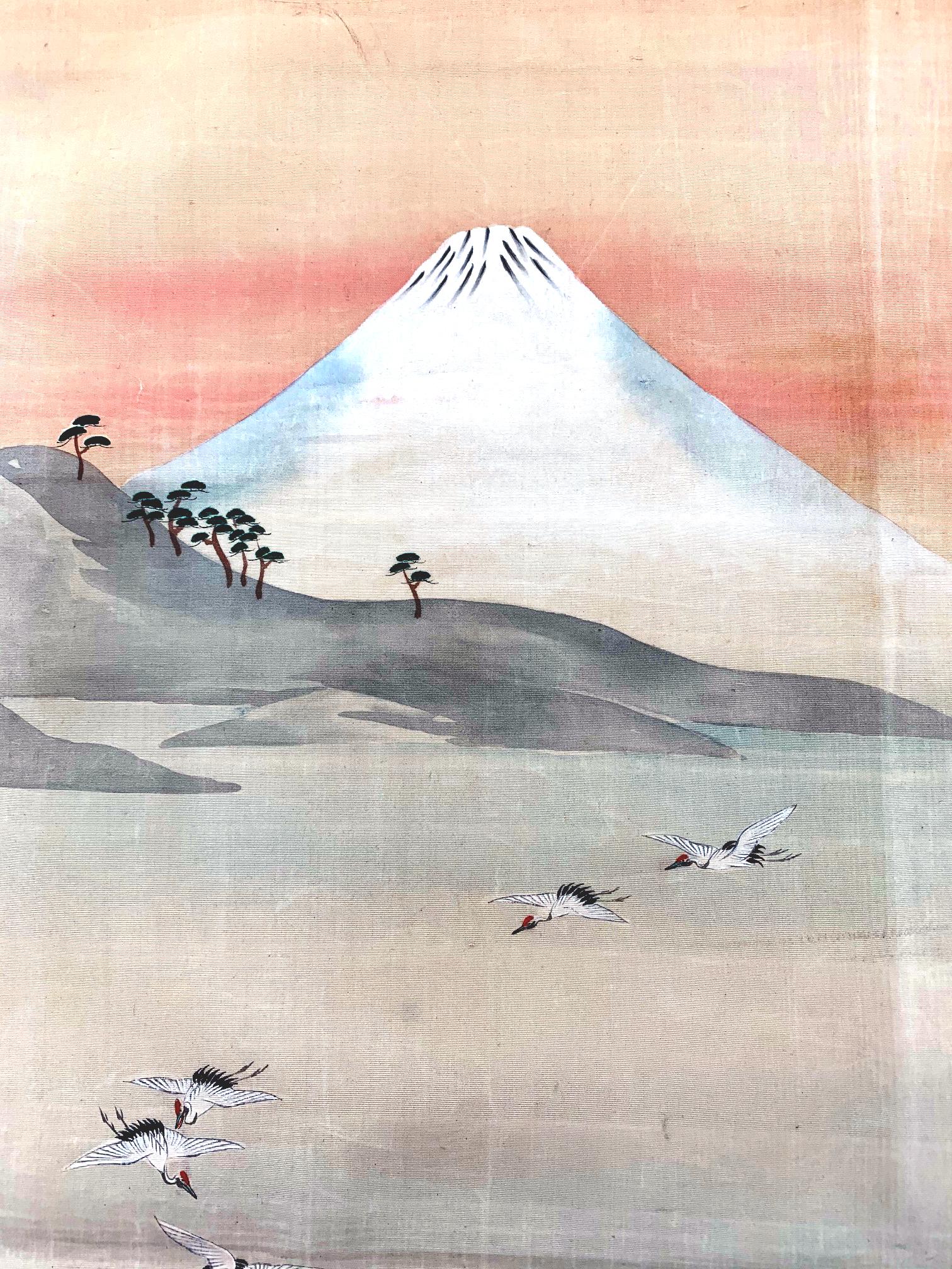 Japanese Antique Fukusa Textile Art Meiji Period 3