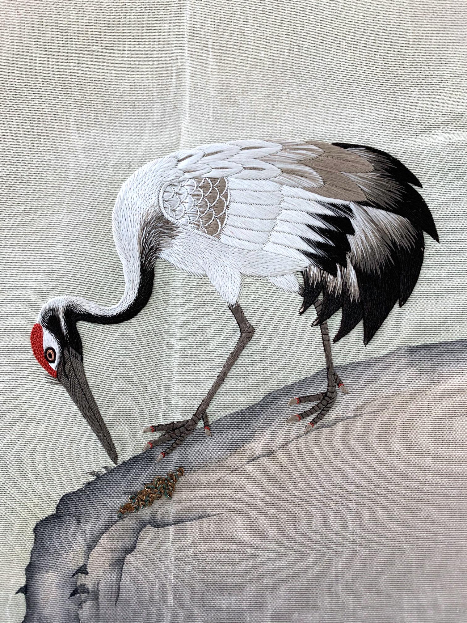 Japanese Antique Fusuka Textile Art Meiji Period For Sale 2