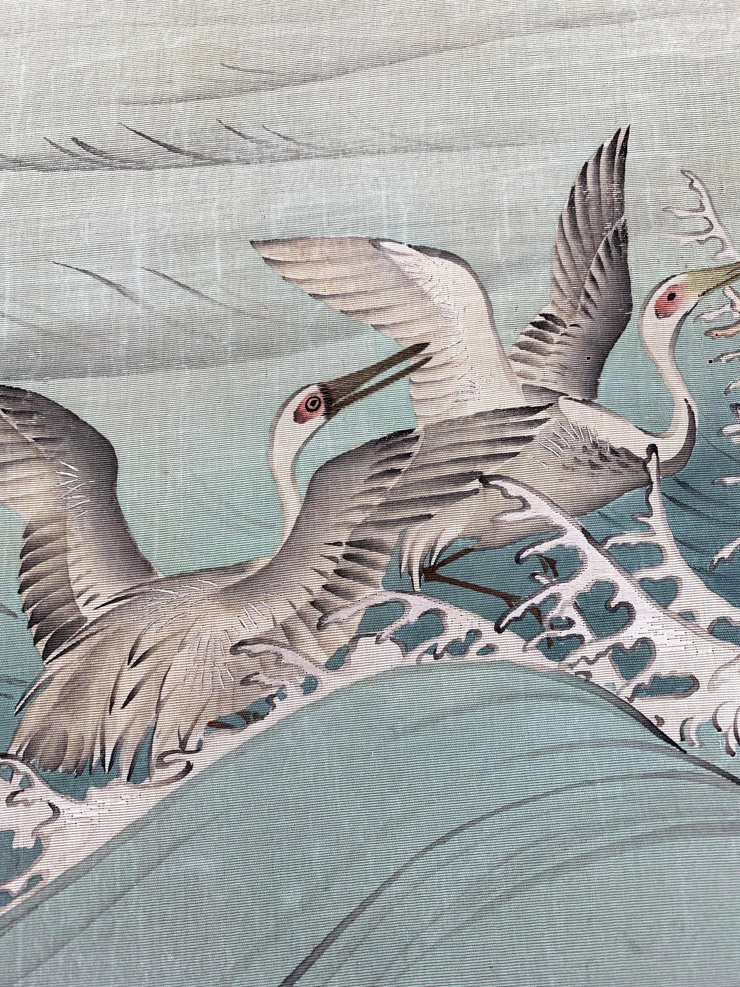 Japanese Antique Fusuka Textile Art Meiji Period For Sale 1