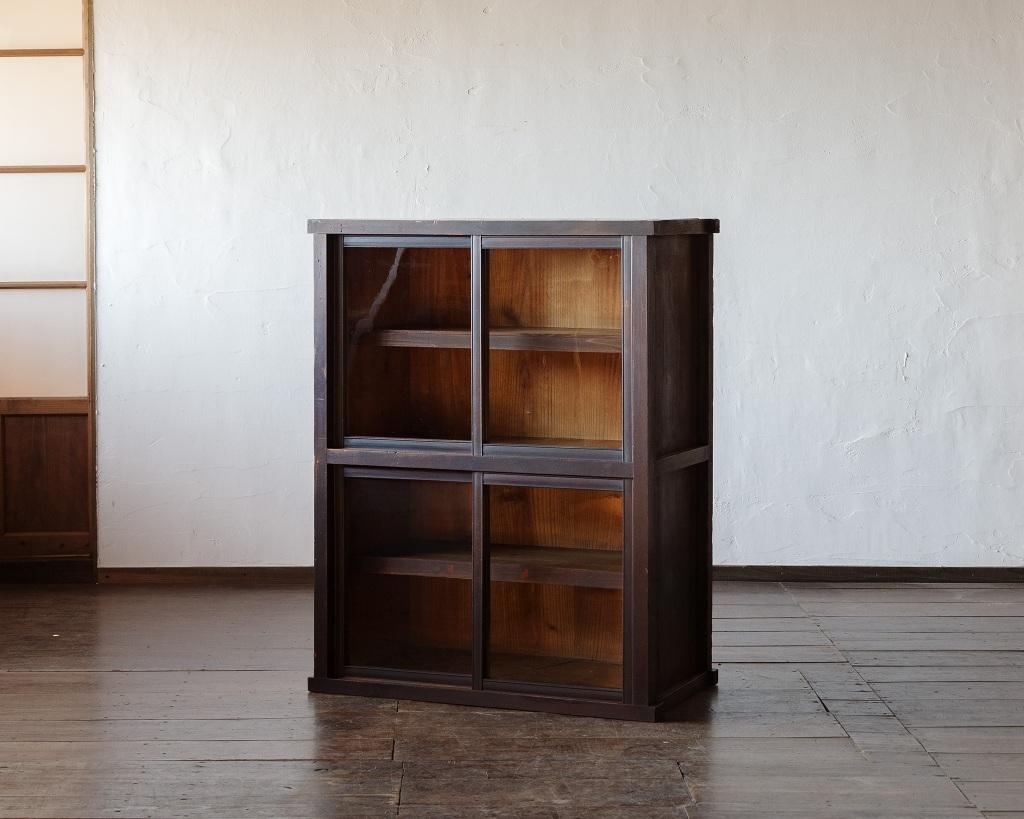Armario Japonés Antiguo de Cristal, Época Taisho'1912-1926', Wabi Sabi 12