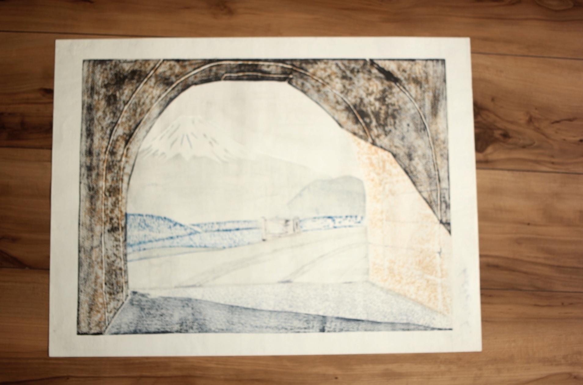 Japanese Antique Hagiwara Hideo Thirty-six Fujis Light and Dark, Woodblock print For Sale 12