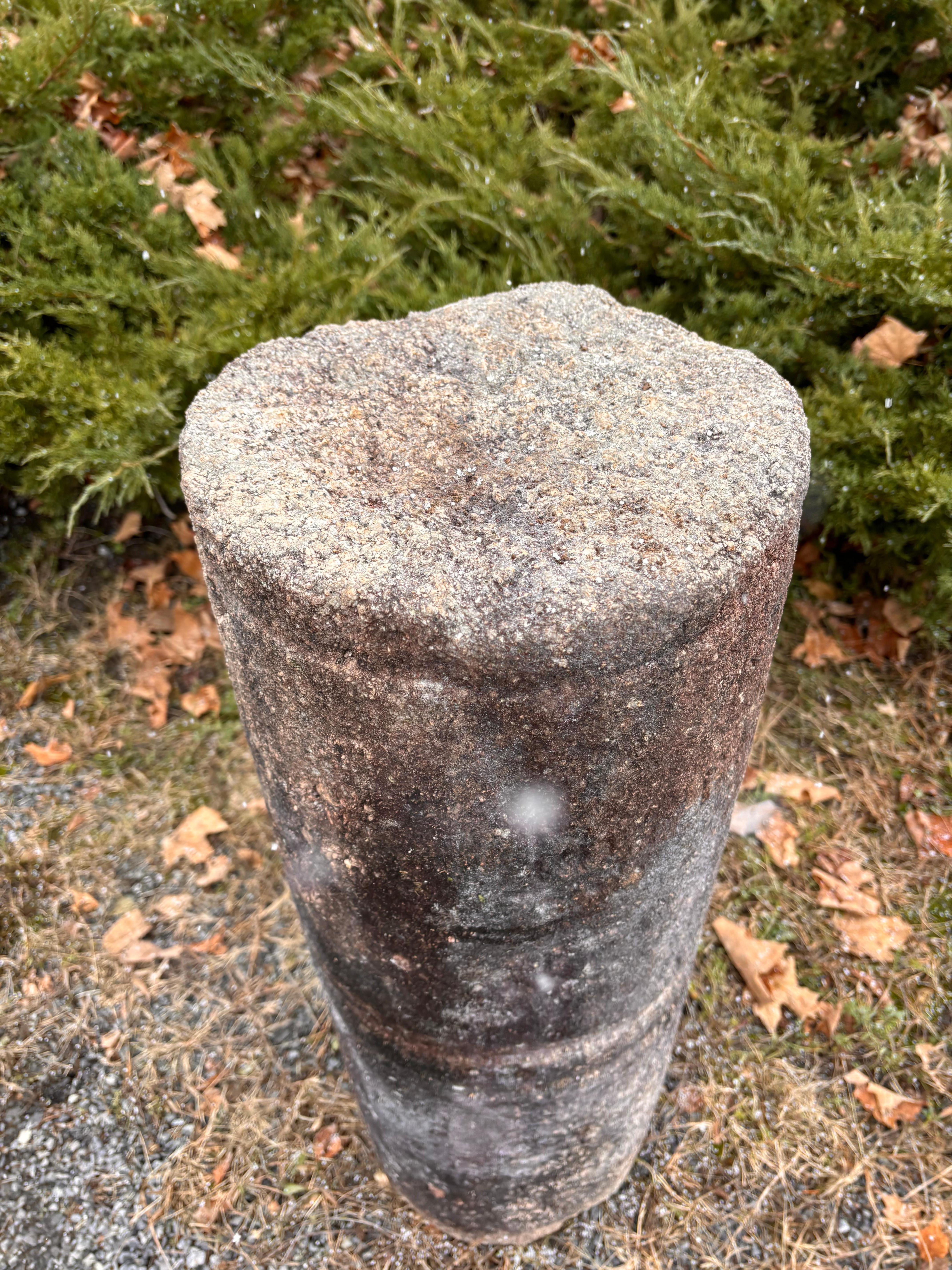 19th Century Japanese Antique Hand Carved Temple Garden Stone Display Sign EarIy Inscription For Sale