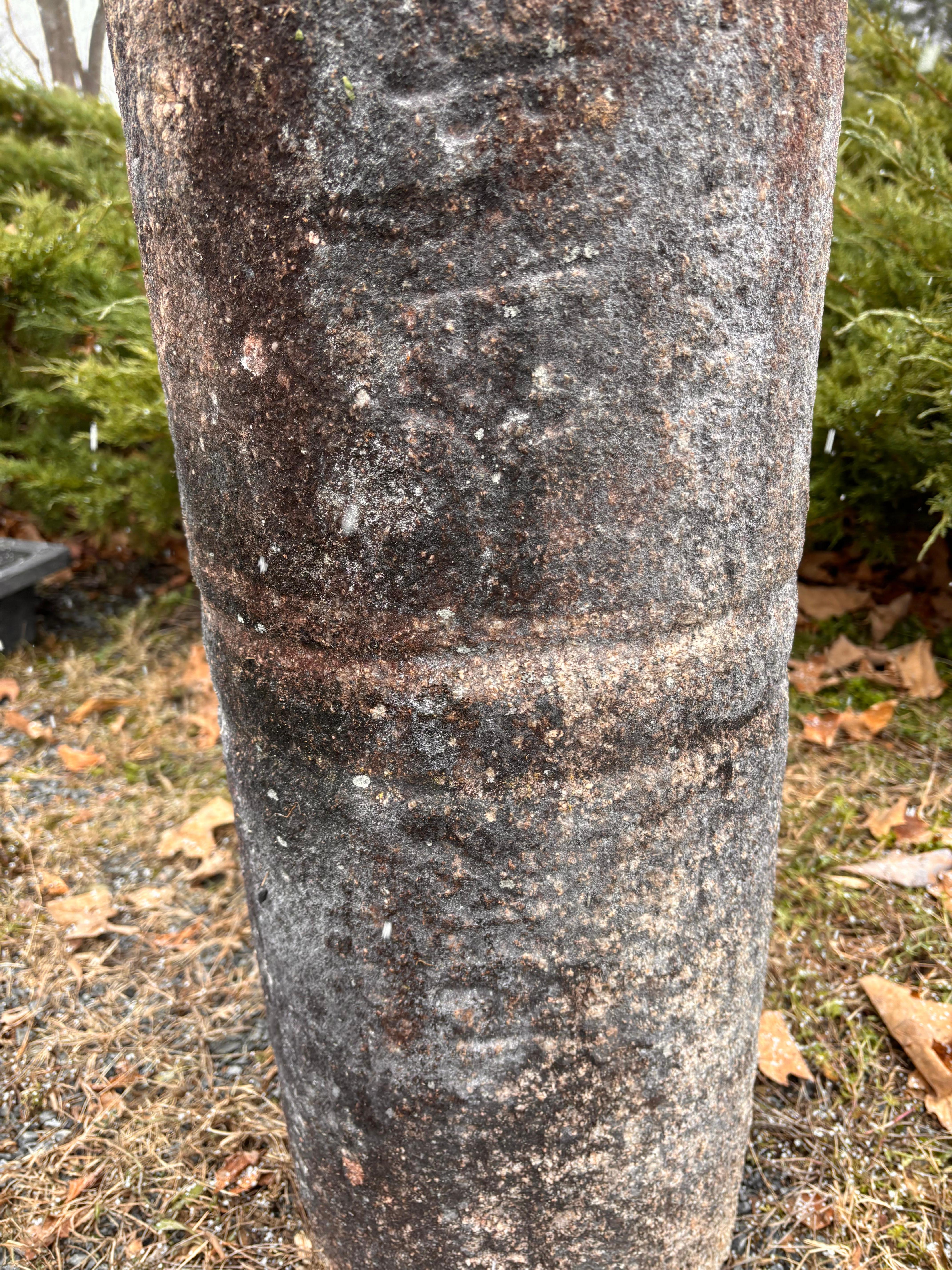 Japanese Antique Hand Carved Temple Garden Stone Display Sign EarIy Inscription For Sale 2