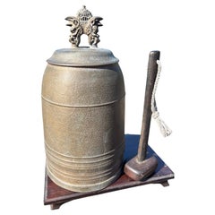 Japanese Antique Hand Cast Bronze Bell With Sound Guaranteed To Please You